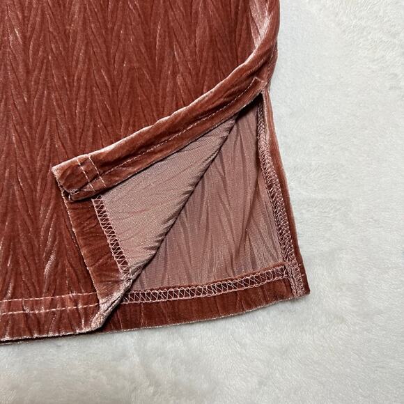 POL Crewneck Oversized Drop Shoulder Velvet Top Size Medium Lagenlook Bohemian - Picture 5 of 7